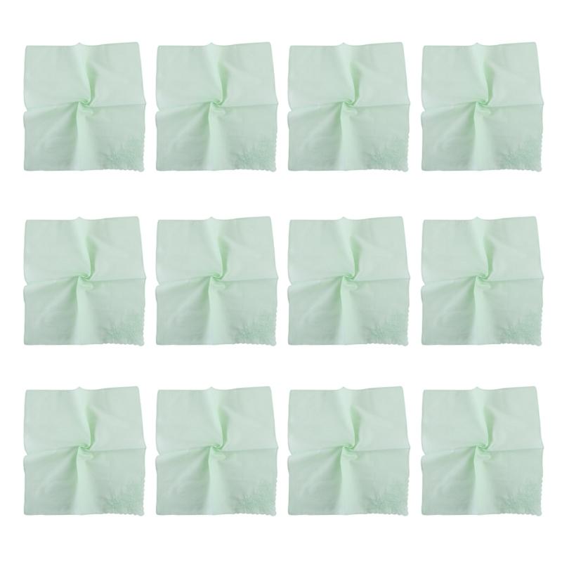 12 Pack Colorful Embroidery Handkerchiefs Soft Fabric Handkerchief Multipurpose Handkerchief for Decoration