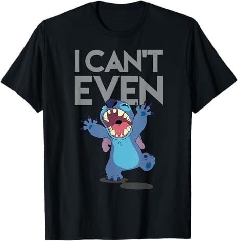 Lilo Stitch Cant Even Black TShirt S