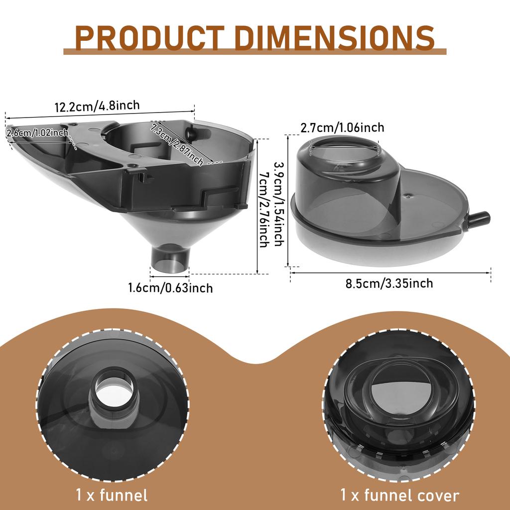 2 ks Plastový trychtýřek na dávkování sušeného mléka pro miminka Vhodný do myčky na nádobí Trychtýřek na sušené mléko s víčkem pro Pro, pokročilé uživatele i domácí použití