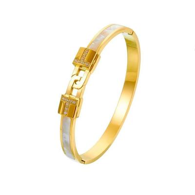 2026 Armband verblasst nicht Konzentrisches Schloss Armband Damen Leichter Luxus Stil Beschichtet 18K Gold Grenzüberschreitendes Europäisches und Amerikanisches Armband