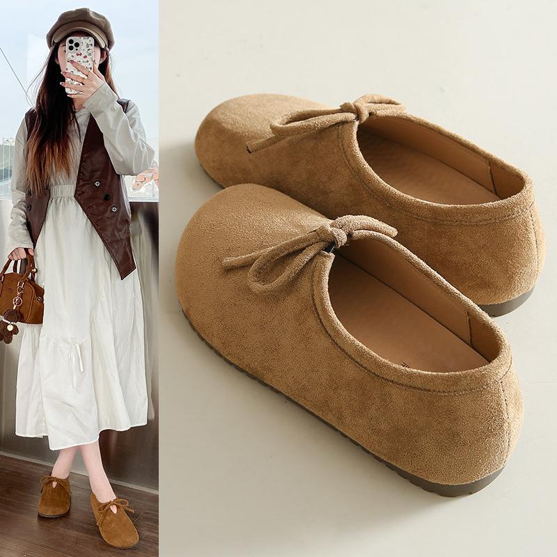 

Flat bottom all-inclusive women s soft sole comfortable Doudou shoes spring and autumn new one-pedal pregnant women Boken single shoes 40 хаки