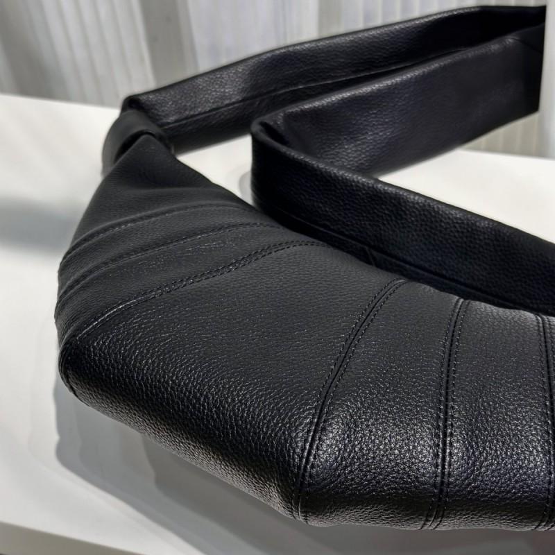 Genuine Leather Crossbody Bag With Texture Water Droplet Shape Soft Full-Grain Cowhide Shoulder Daily Casual Wear