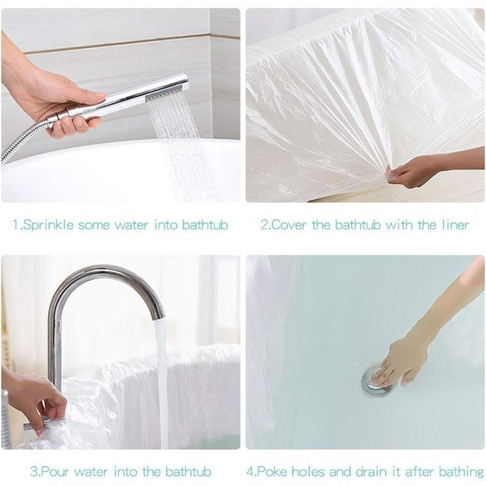 10PCS Oversized Bathtub Soaking Bags Individually Hotels Bathtub Liner Bathing Cover Bag  Travel