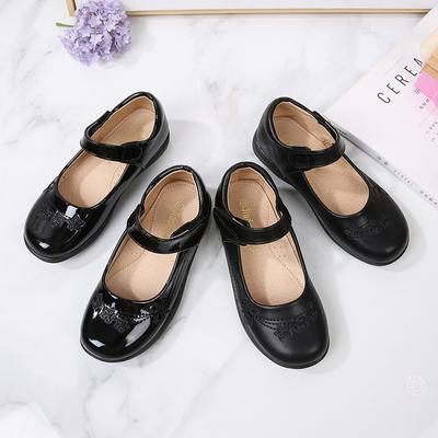 Little Girl Leather Shoes Black Versatile Children Princess Shoes for Party Wedding Fashion Causal Kids Dance Shoes Non-slip