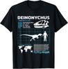 Deinonychus Fact Sheet Skull Fossil T-Shirt