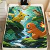 Süße Pokémon-Muster Flanelldecke, Hohe Qualität, Bequem für alle Jahreszeiten, Heimdekoration, Wärme und Komfort, Perfekt für Geschenke.