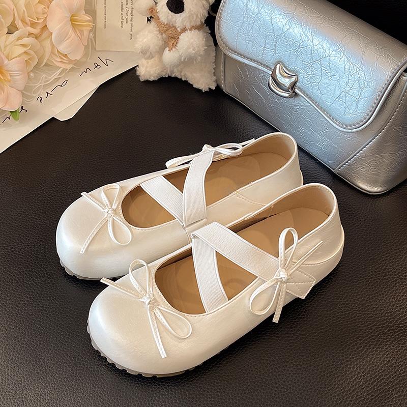 Mary Jane 2025 Frühling Französische Tanzschuhe Süßes Ballett Neue Damenschuhe Lässige Plateau Zwei Tragearten Leichter Mund Einzelne Schuhe Damen