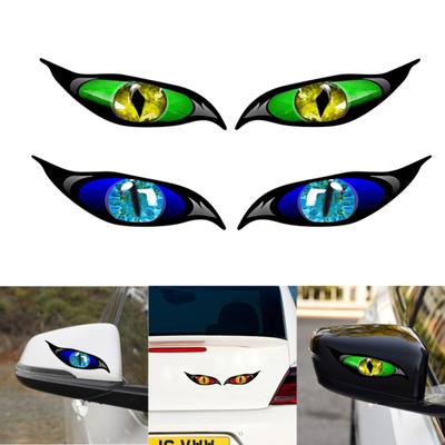2Pcs Car Funny Sticker Sun-proof Body Styling Reflective Evil Yellow Eyes Car Sticker for Van