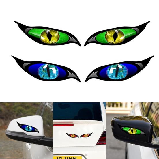 2Pcs Car Funny Sticker Sun-proof Body Styling Reflective Evil Yellow Eyes Car Sticker for Van