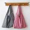 Women's Large Capacity Lightweight Foldable Tote Bag with Plaid Pattern -Suitable for Commuting, Travel, Camping Handbag