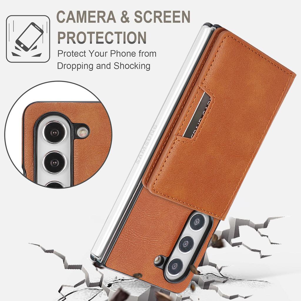 2-In-1 Two-fold Wallet Leather Phone Case for Samsung Galaxy Z Fold 7 ZFold 6 5 4 3 Wireless Charging Magnetic Card Holder Cover