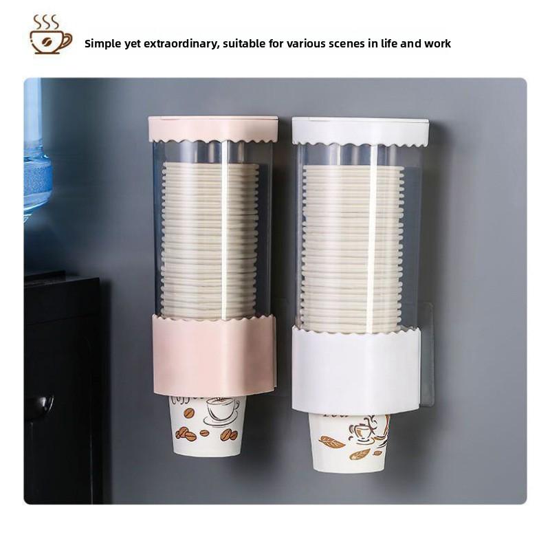 Einwegbecherhalter, Automatischer Becherspender, Papierbecherhalter, Wandmontierter Wasserspender, Aufbewahrungsregal für Wasserbecher, Aufbewahrung Desktop