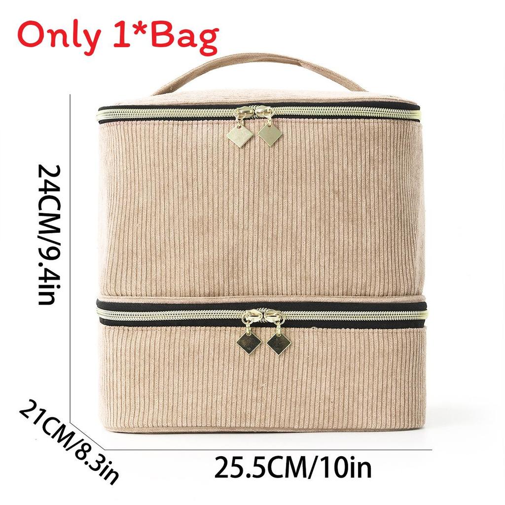 Modern Minimalist Double Layer Large Capacity Makeup Organizer For Travel And Home Use