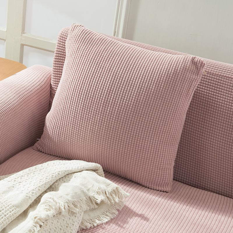 New Design Colors Thick Polar Fleece Sofa Protective Cover Jacquard Solid Printed Pillowcase Cover For Soft Cushion 45x45cm