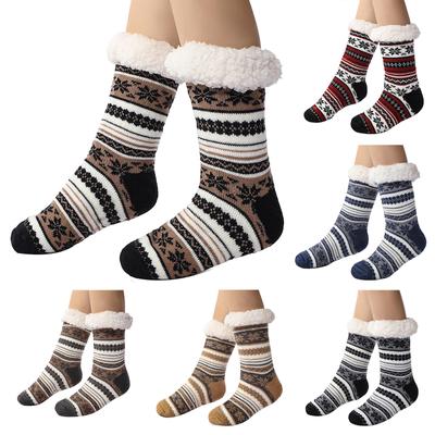Christmas Print Fall And Winter Floor Lambswool Blanket Cold Sleep Warm Socks