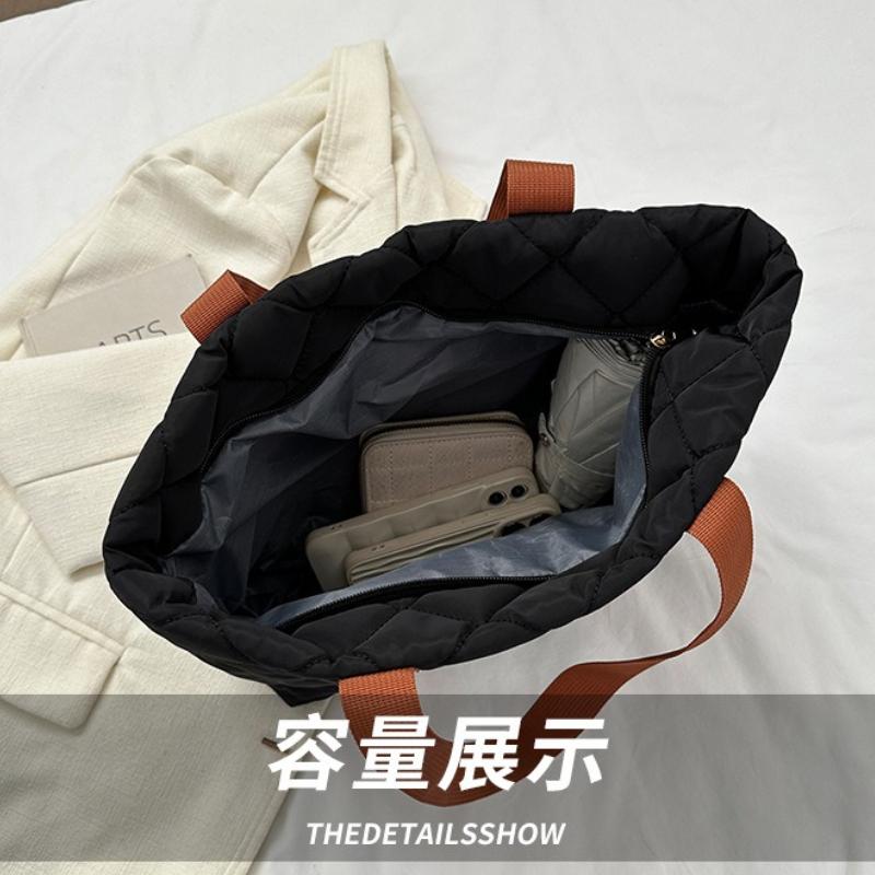 Quilted Design Trendy Oxford Shoulder Bags for Women Autumn Large Capacity Ladies Tote Bag Simple Portable Female Handbags