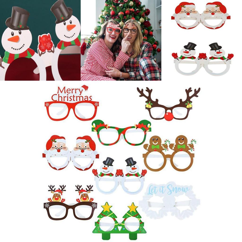 Fabelhafte 9 Stück Weihnachtsbrillen Party Requisiten Weihnachtsmann Schneemann Baum Elch