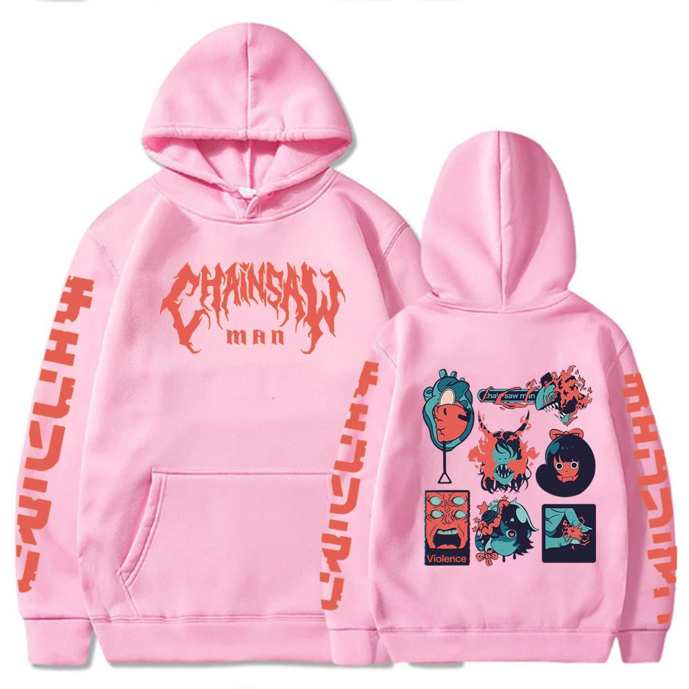 Anime Chainsaw Man Pochita Graphic Print Hooded Men Women Classic Hoodies Plus Size Streetwear Harajuku Unisex Sweatshirt