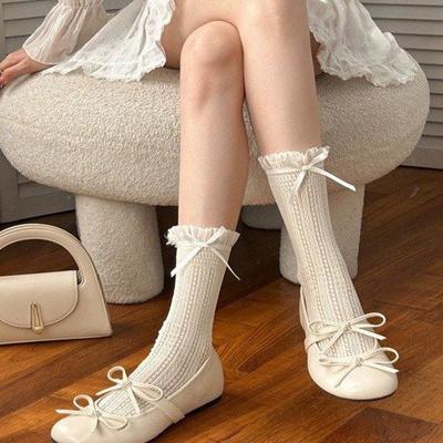Französische Schleife Mary Jane Schuhe späte Abendbrise flach Ballerinas Frühling neu mit Rock einzelne Schuhe
