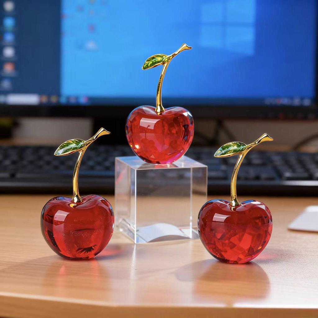 Ornements Cerise en Cristal: Artisanat Décoratif de Fruits de Cerise Souvenirs