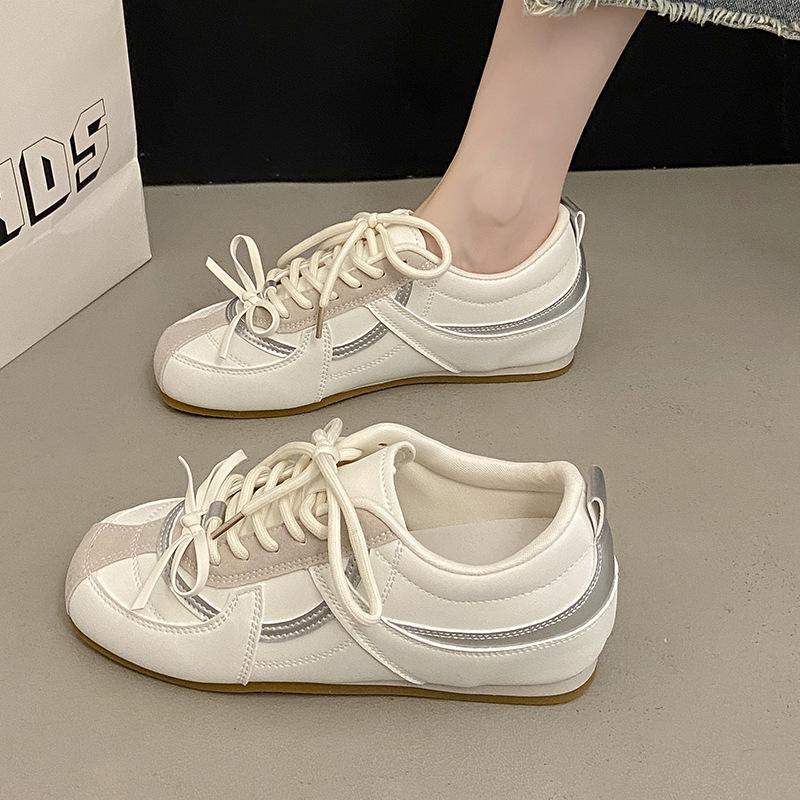 Silver Inner Height Increase Flat Bottom German Training Shoes Women's Shoes 2025 New Autumn and Summer Casual Sports Board Shoes Forrest Gump Shoes