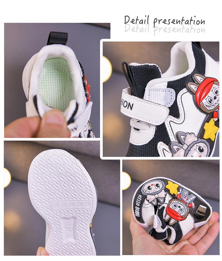 2025 Cartoon Toddler Sports Shoes: Korean-Style Leather Running & Casual Shoes for Boys, Spring/Autumn