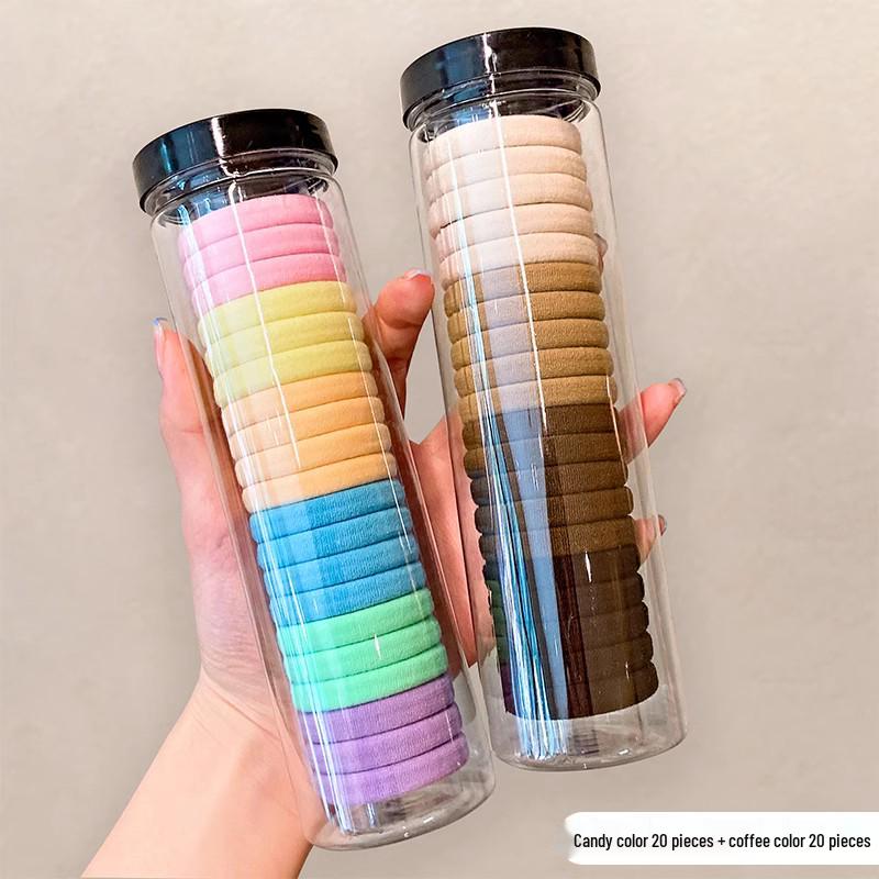 Women's Seamless Rubber Band Hair Tie - 2025 New High Ponytail, Simple Design with Leather Cover