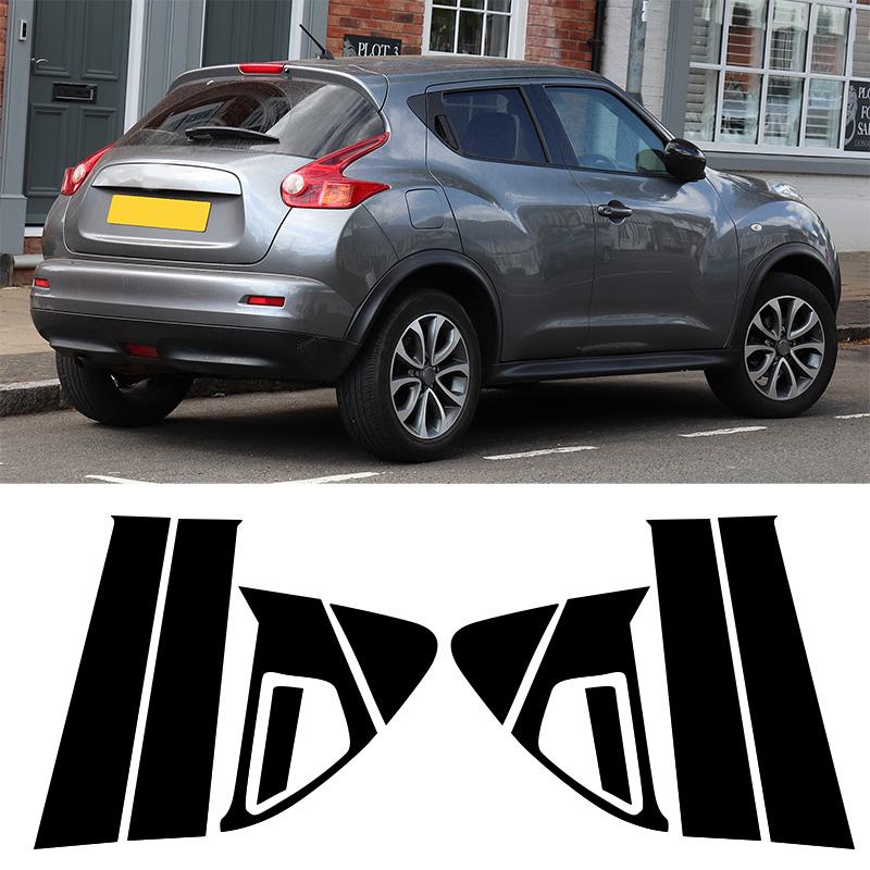 

10pcs Matte Black Pillar Posts Mirror Effect Car Door Middle Column Window Center BC Pillar Post Cover Trim Fit For Nissan Juke 2011-2017