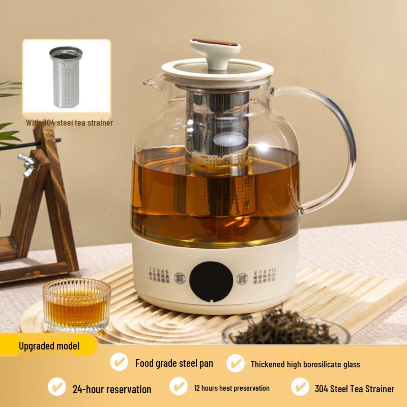 Compact Fully Automatic Smart Tea Maker Kettle with Thick Glass and Heat Preservation