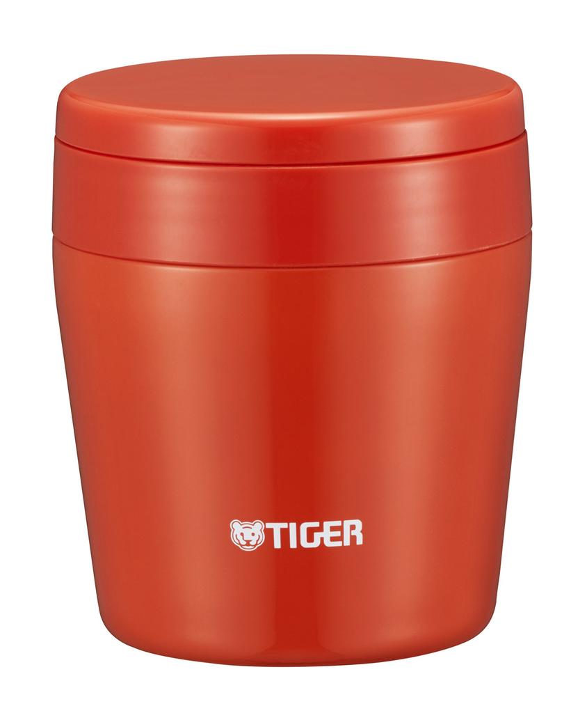 Tiger Vacuum Insulated Soup Jar, 250ml, for Lunch Boxes, Wide Mouth, Round Bottom, Chili Red, MCL-B025-RC