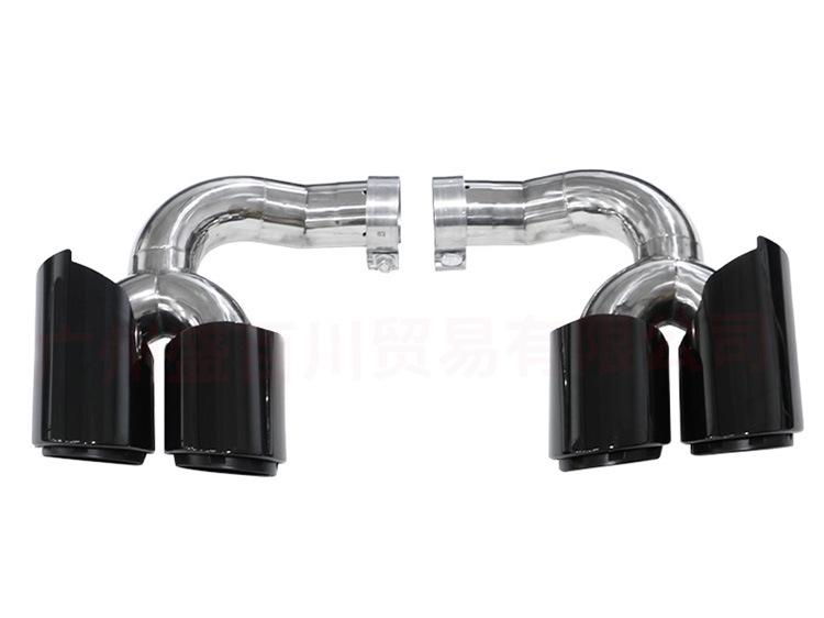 18-24 Model Porsche Quad Round Black Titanium Tailpipe Exhaust Tip