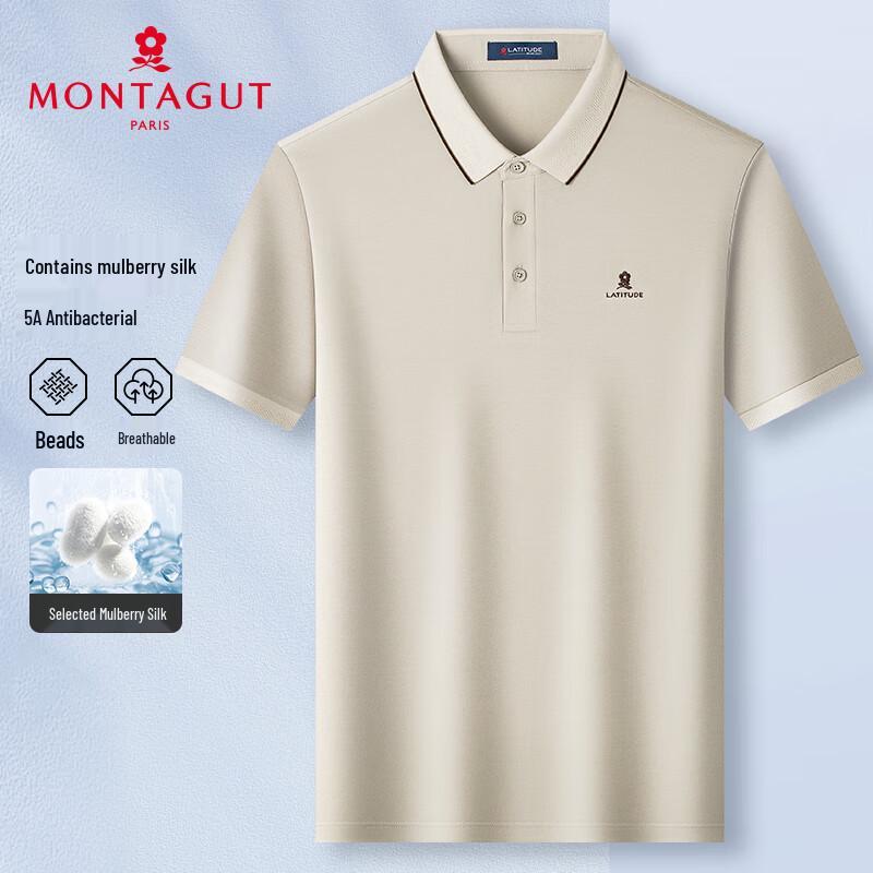 MONTAGUT Pánské lehké business polo tričko ze směsi hedvábí