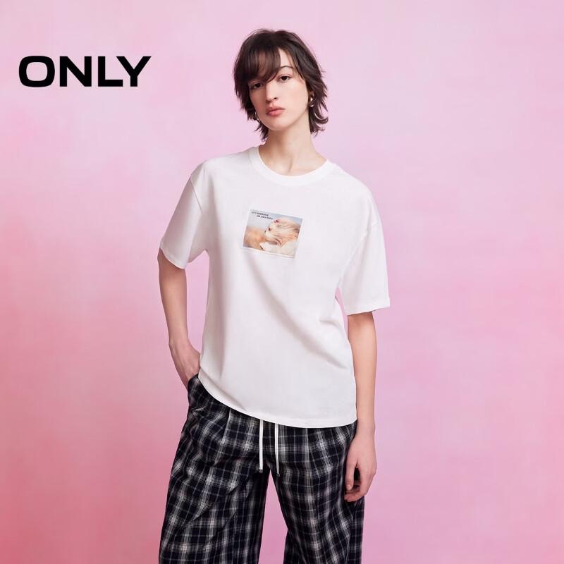 ONLY Women s Cute Dog Print T-Shirt M