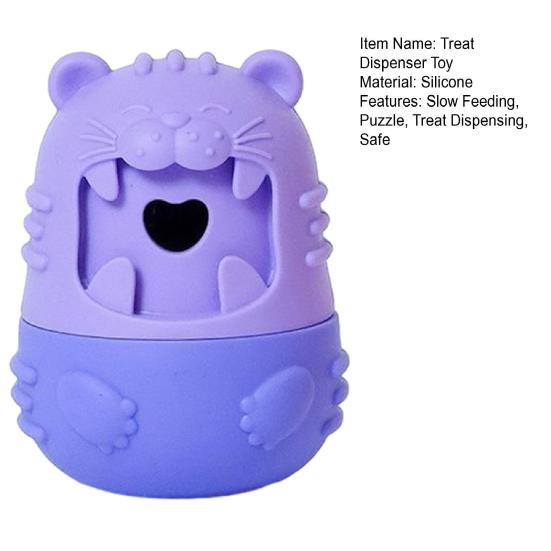 Small Bear Shaped Treat Dispenser Dog Enrichment Stimulation Puzzle Toy Interactive Silicone Chew Toy for Puppy Small Dogs