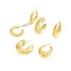 Vintage Chunky Hoop Earrings Set Glossy Geometric CCB Gold Plated Earrings Luxury Jewelry Accessories C Shape Hoop Earring Party