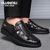 Global Sandals Men's Leather New Summer Beach Shoes Outdoor Bag Head Hole Shoes Large Size Men's Sandals
