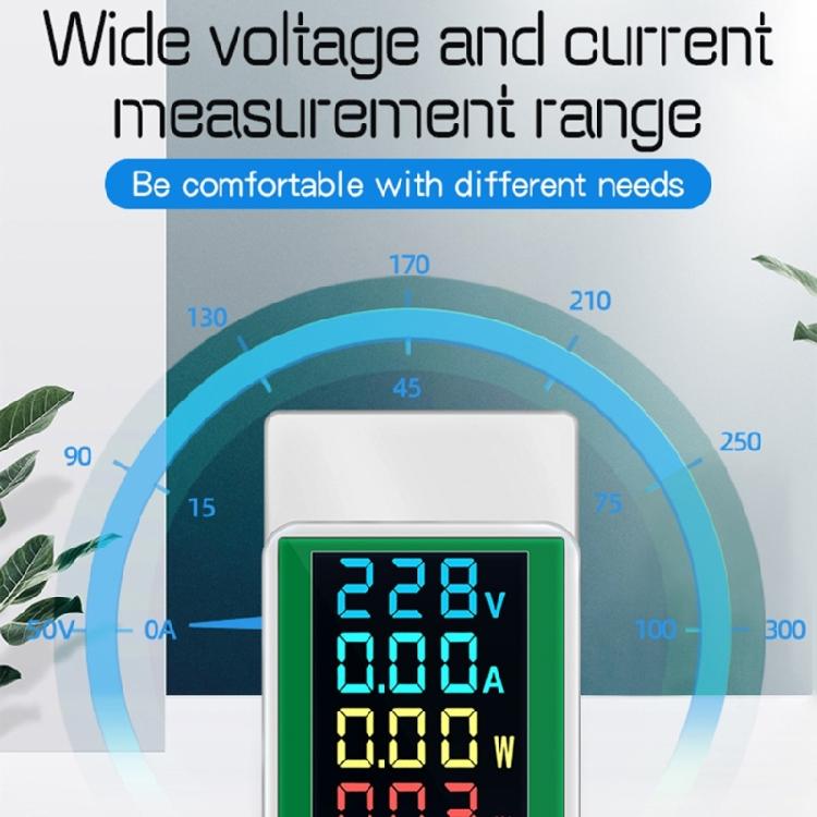 Single Phase Energy Meter Din Rail Electricity Usage Monitors AC50-300Volt 0-100A Voltmeter Ammeter Watt Kwh