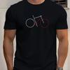 Minimal Abstract Line Drawing Bicycle Graphic Unisex Cotton TShirt Summer Breathable Crew Neck Casual Cycling Lover Daily Wear Tee