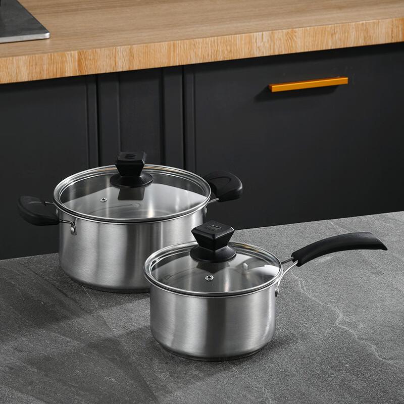 Wutuo Thickened Stainless Steel Bakelite Handle 2-Piece Cookware Set