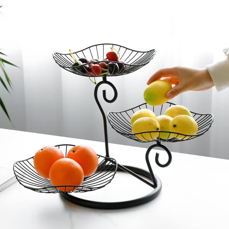 Nordic Gold 3-Tier Wrought Iron Fruit & Snack Stand
