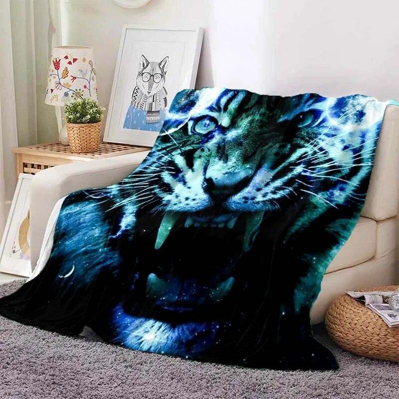 Beast Animal Tiger, Sabretooth Cartoon Soft Plush Blanket,Flannel Blanket Throw Blanket for Living Room Bedroom Bed Sofa Picnic