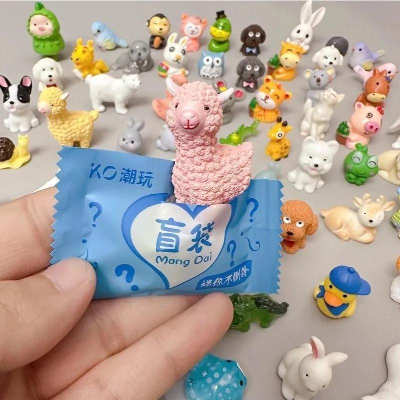 

Мультяшная имитация животного, смола, сюрприз-пакет, маленькое животное, 50 шт. One Size синий