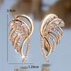 Charm Female Small Angel Wing Hoop Earrings Vintage Gold Color Simple Wedding  For Women