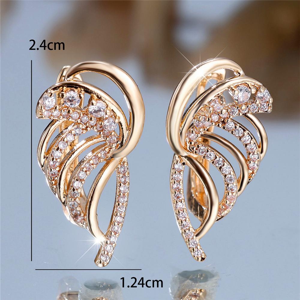 Charm Female Small Angel Wing Hoop Earrings Vintage Gold Color Simple Wedding For Women