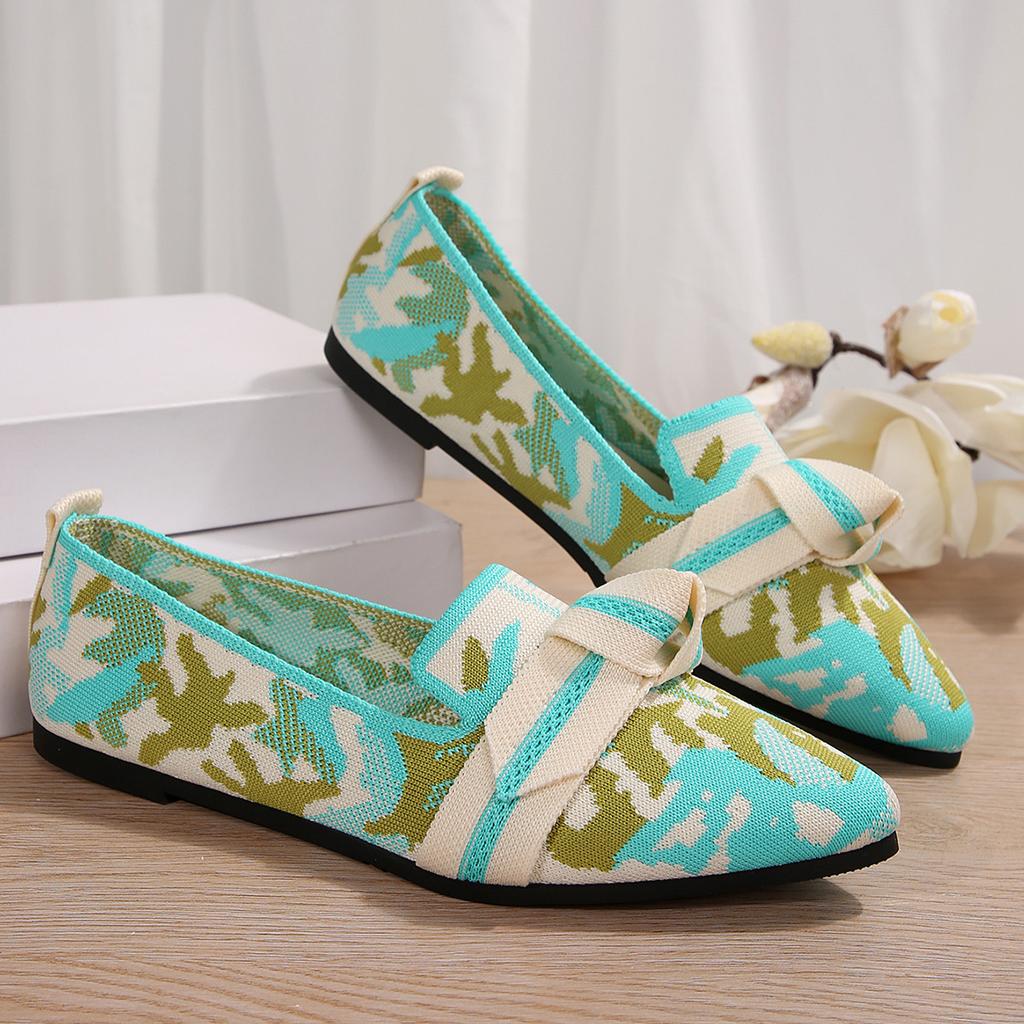 Large Size Lightweight Pointed Doudou Women's Shoes New Spring and Autumn New Bow Comfortable Non-slip Women's Shoes