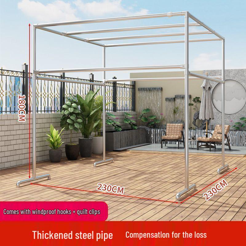 Steel Floor-Standing Windproof Balcony Quilt Drying Rack