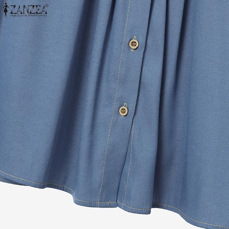 ZANZEA Women Casual Round Neck Summer Short Sleeve T-Shirts