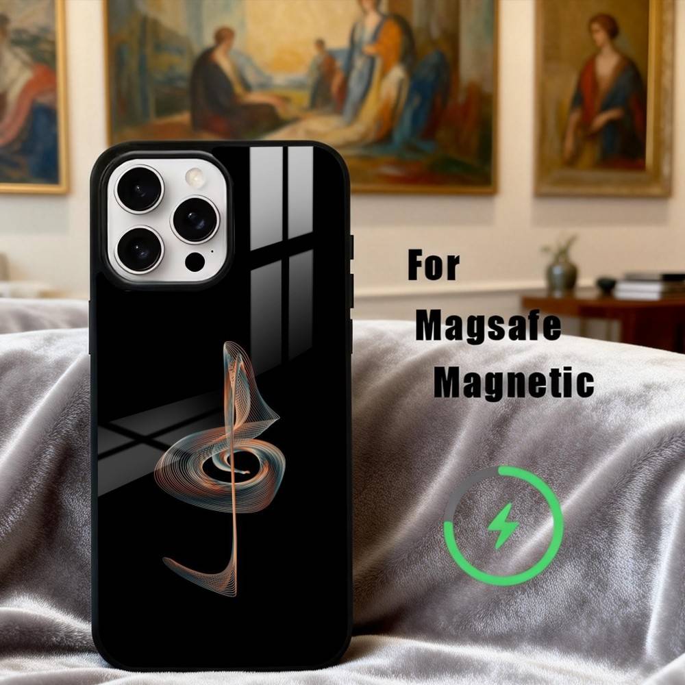 M-Music Art T-Treble Clef Phone Case For iPhone17,16,15,14,13,12,11 Plus,Pro Max Magnetic For Magsafe Wireless Charging