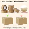 Kraft Tape Paper Packing Tape,6 Rolls, 2 inch x 55 Yards, 7 Mil Thick – Gummed Brown Packing Tape for Securely Sealing Cardboard Boxes Perfect for
