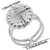 Fashion DIY Drip Oil Rhinestone Round Oval Water Droplets Blank Settings Open Adjustable Stainless Steel Ring For Women Men Gift
